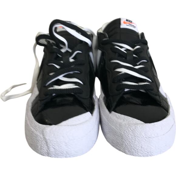 Nike Sacai Blazer Low Sneakers Unisex Size 10/11.5 Shiny Black White DM6443-001 main image 10